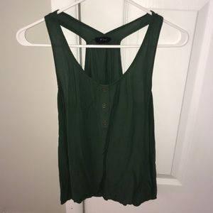 🌿Green tank top button front🌿